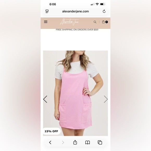 Alexander Jane Chic Pink Apron Dress with Pockets Sz 3x/4x - Picture 3 of 7